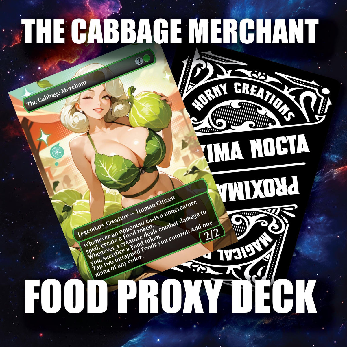 The Cabbage Merchant — Sexy Pin-Up Proxy Deck | Mono-Green Food Mayhem